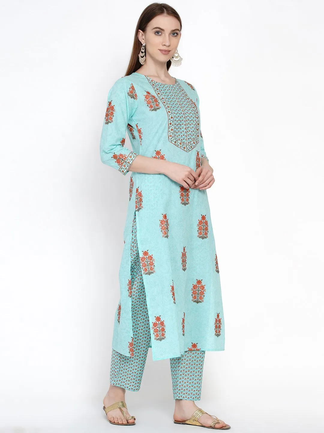Handblock Printed Kurta Dupatta Set