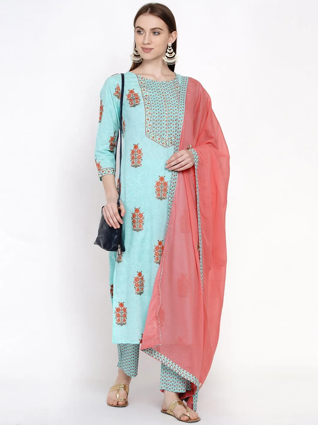 Handblock Printed Kurta Dupatta Set