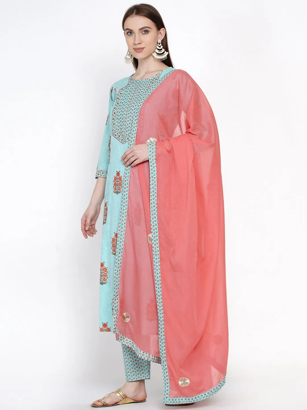 Handblock Printed Kurta Dupatta Set