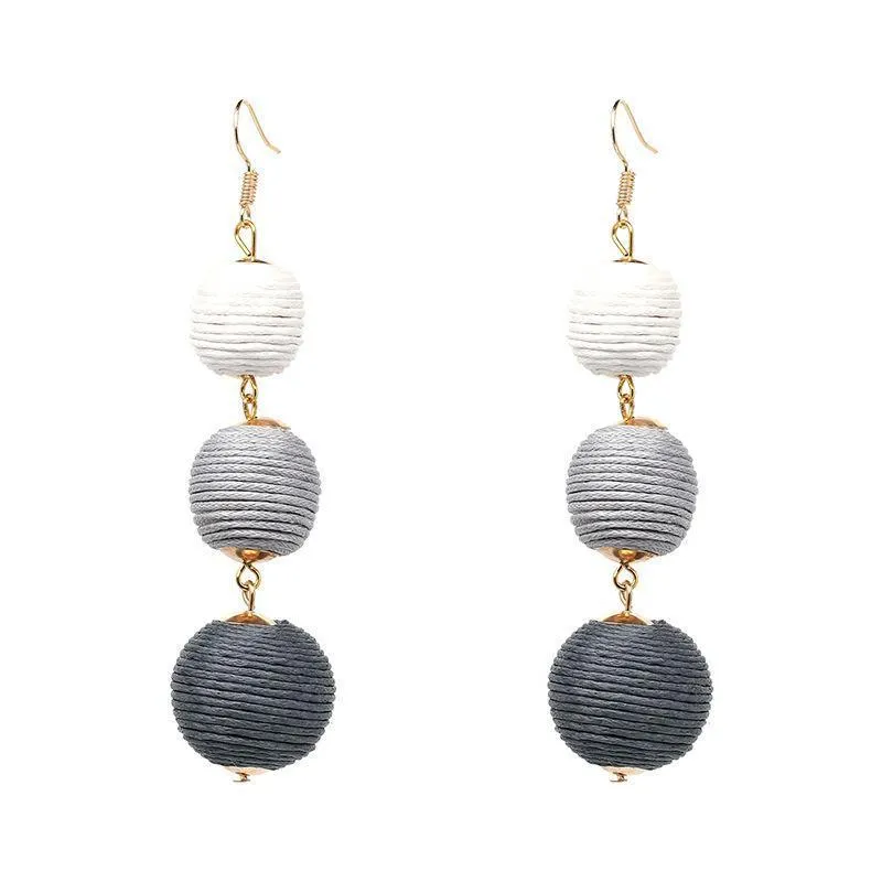 Handmade cute ball lantern ear stud earrings bohemia