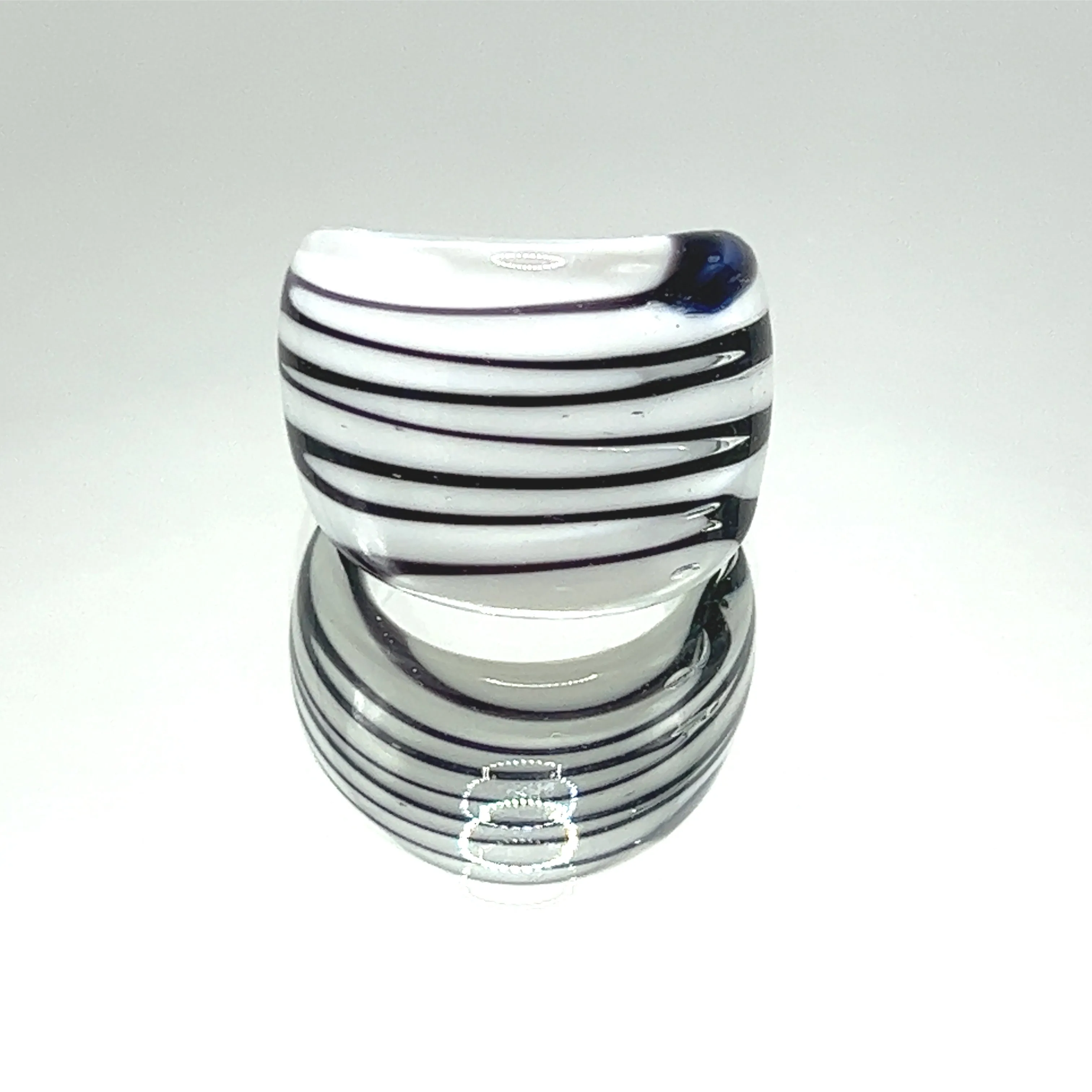 Handmade Glass Acrylic Ring Opulent Stylist Zebra Infinity Band