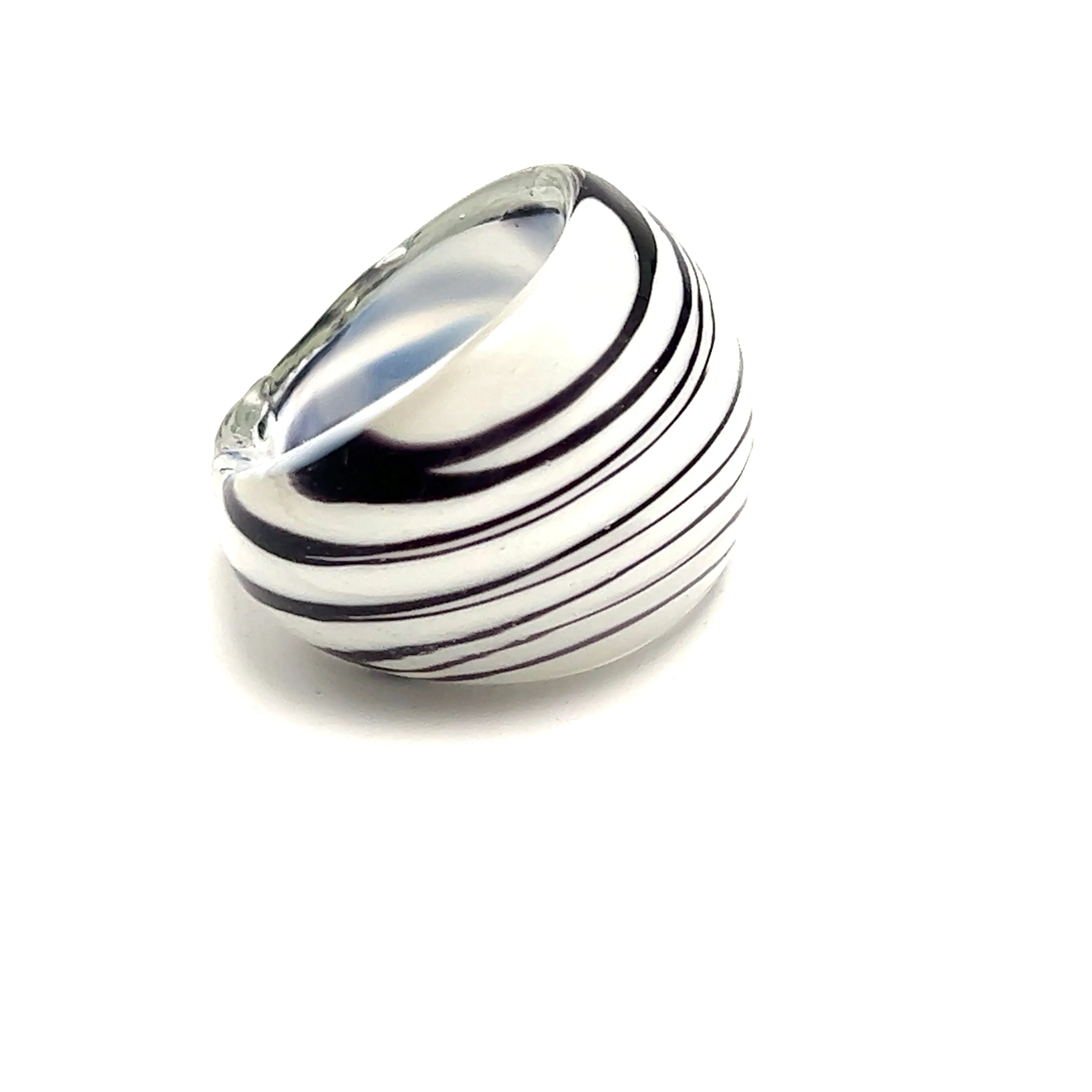 Handmade Glass Acrylic Ring Zebra Stylist Opulent Infinity Band