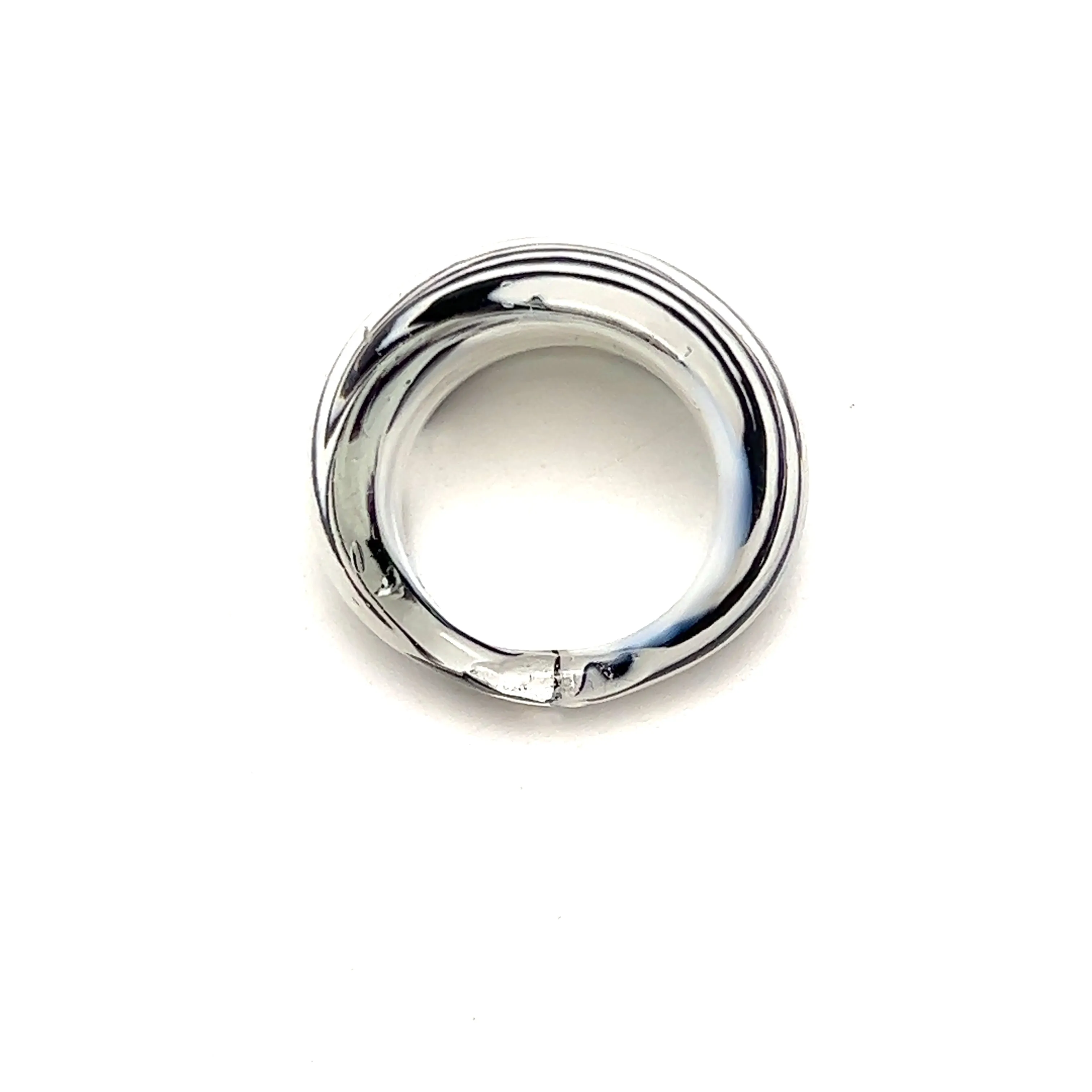 Handmade Glass Acrylic Ring Zebra Stylist Opulent Infinity Band