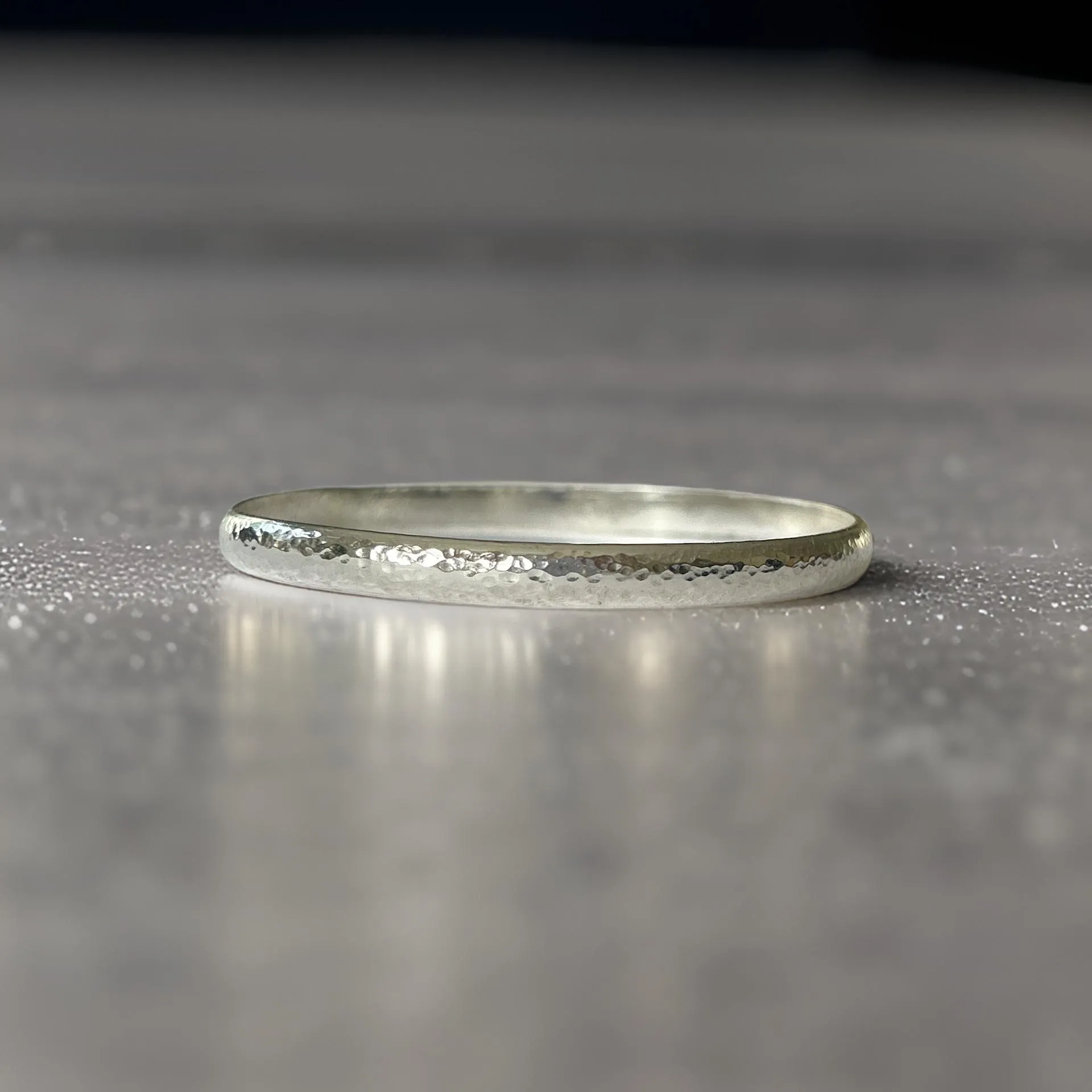 Heavy Domed Sterling Silver Bangle