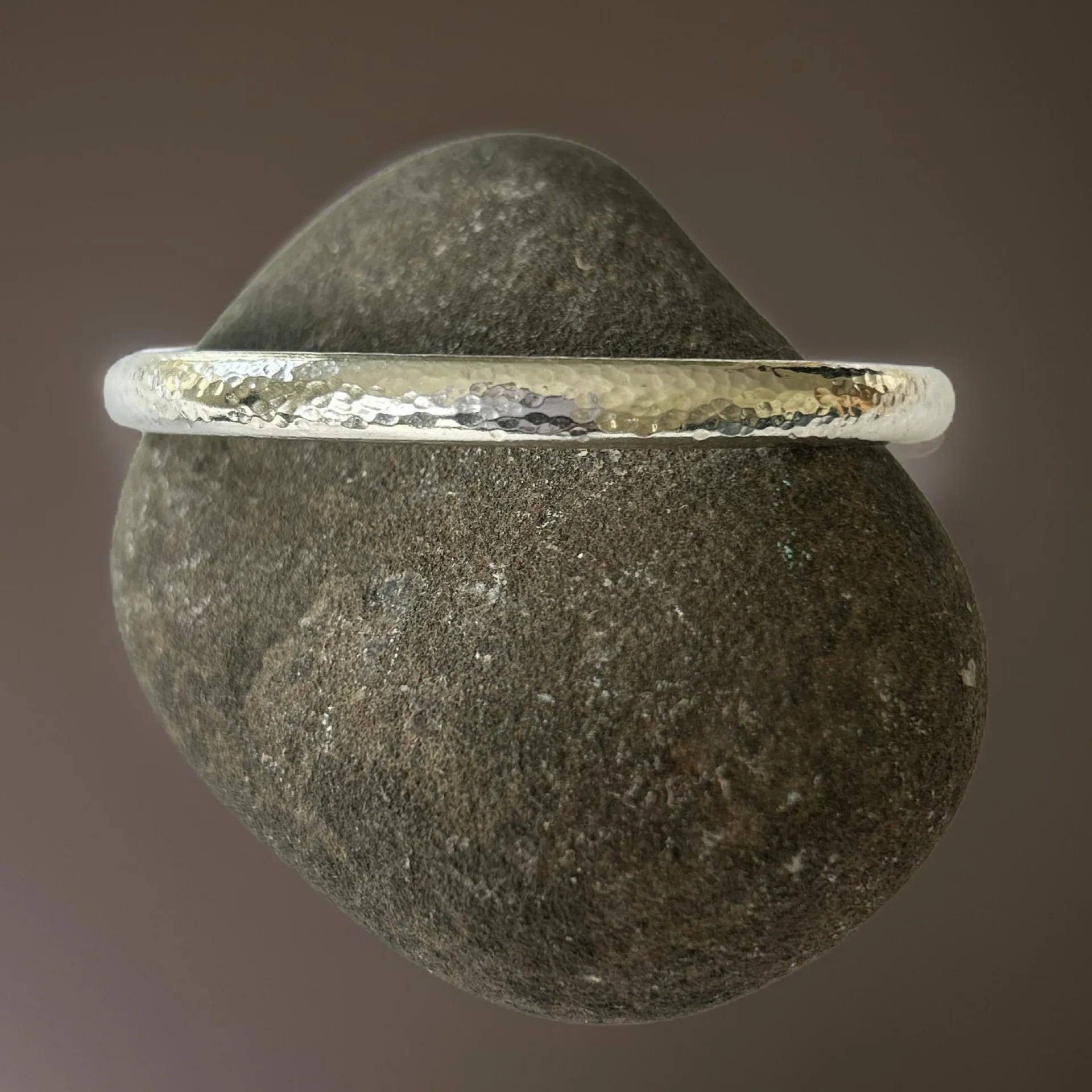 Heavy Domed Sterling Silver Bangle