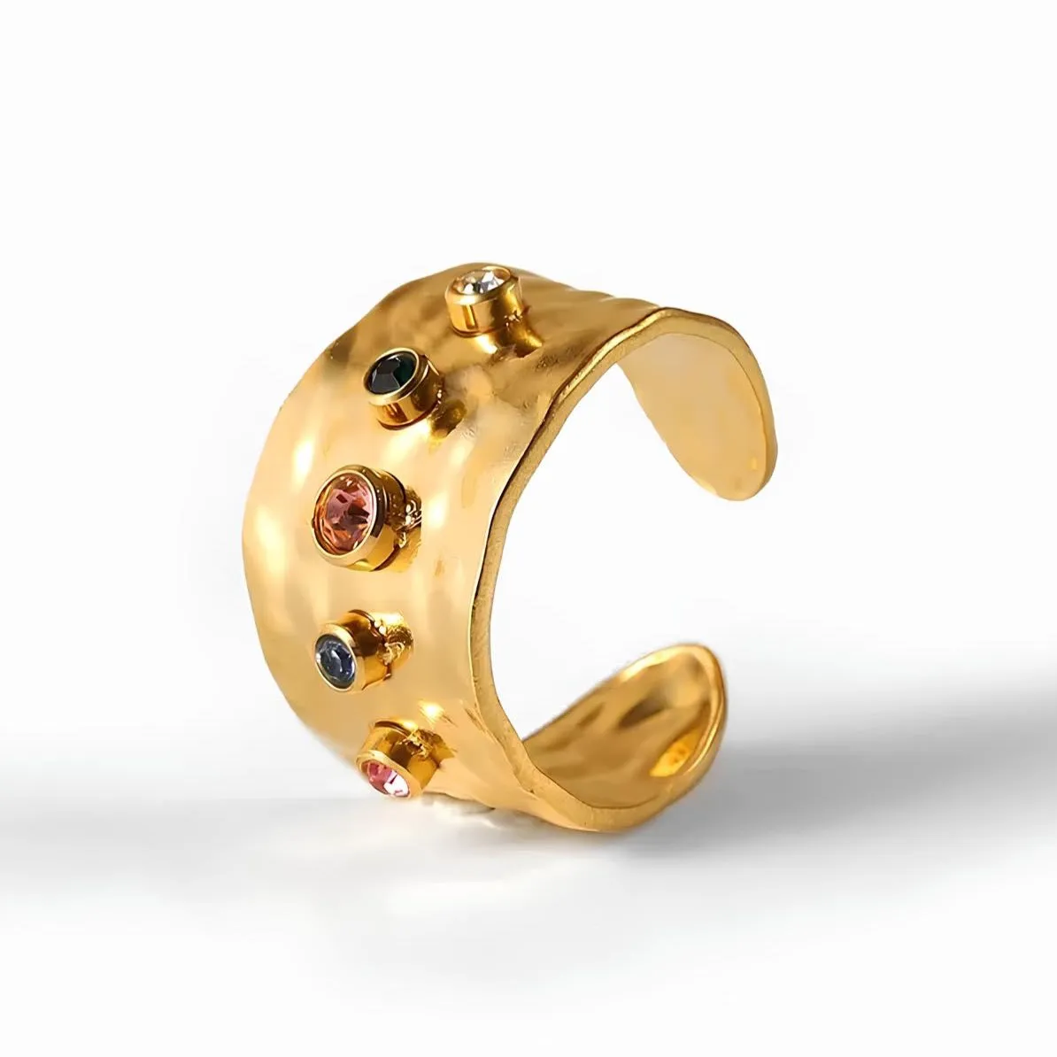Infinity Adjustable Hammered Ring