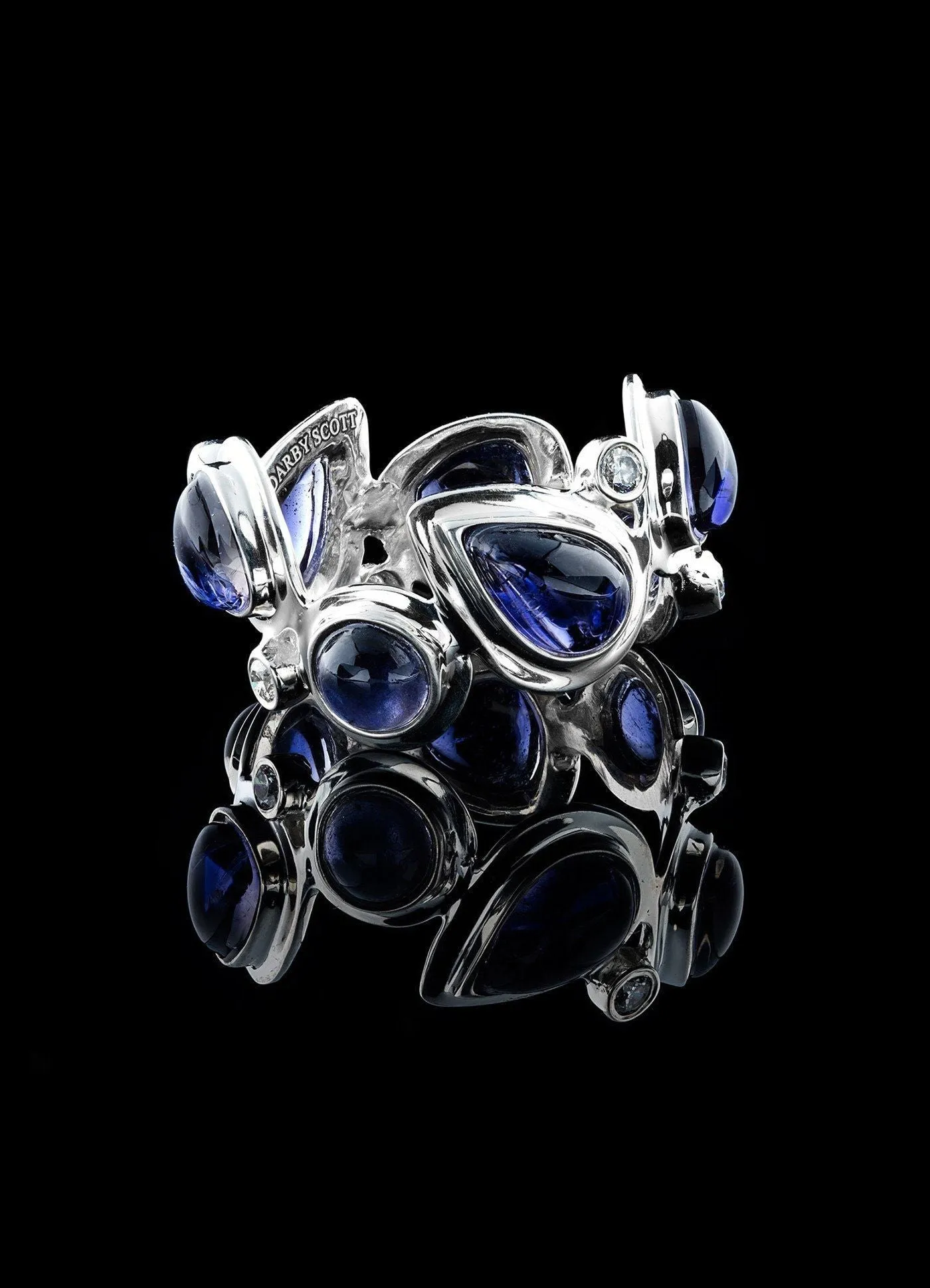 Iolite & Diamond Sterling Mosaic Band