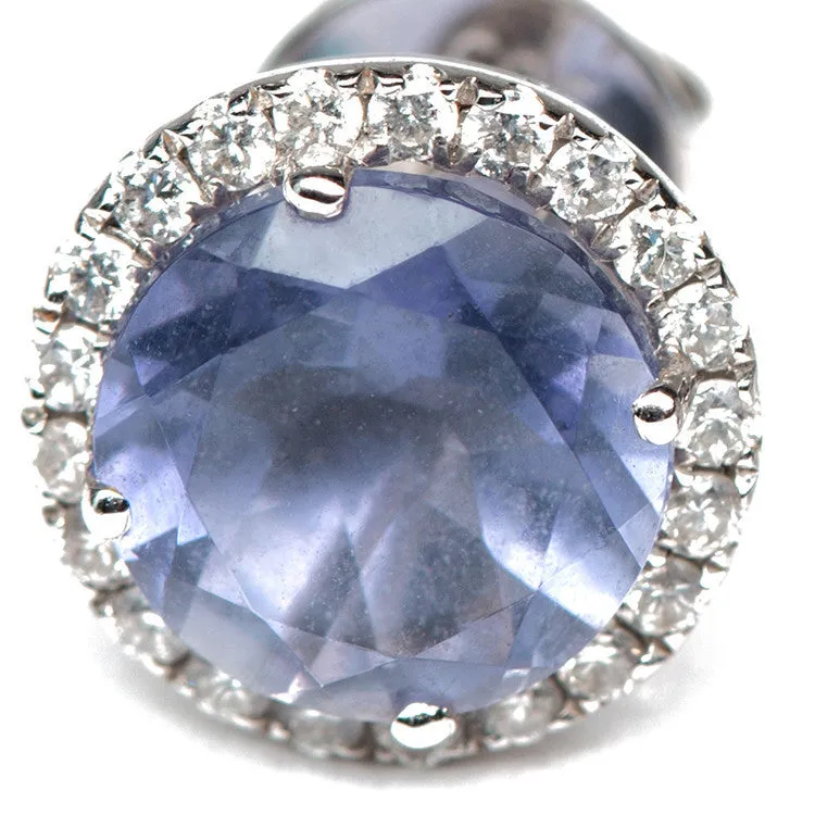 Iolite And Diamond Studs