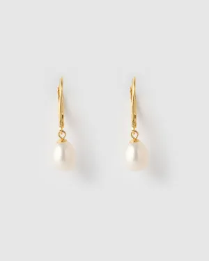 Izoa Juliet Earrings Gold Pearl