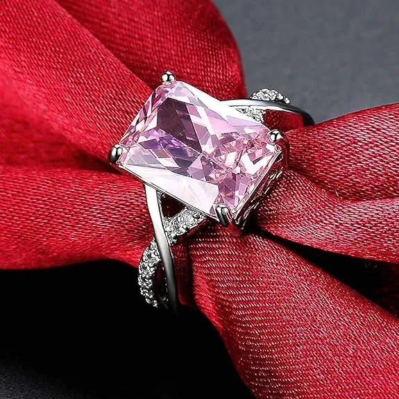 Jewels Galaxy Stylish Crystal Silver Plated Sparkling Rings For Women/Girls