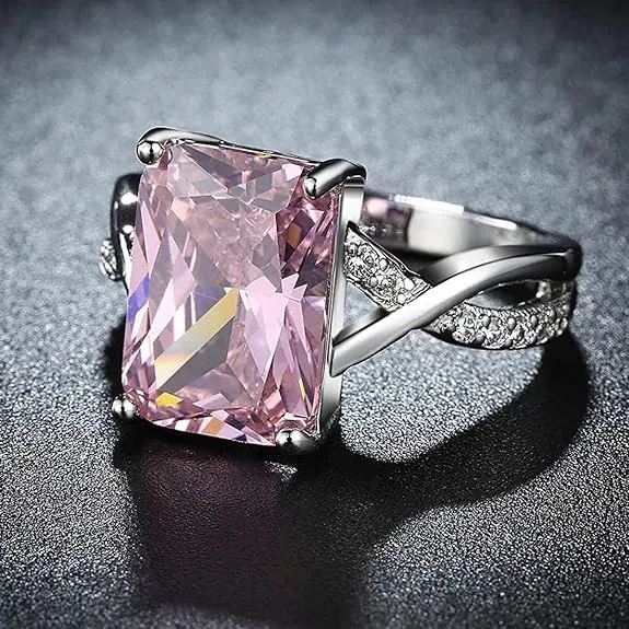 Jewels Galaxy Stylish Crystal Silver Plated Sparkling Rings For Women/Girls