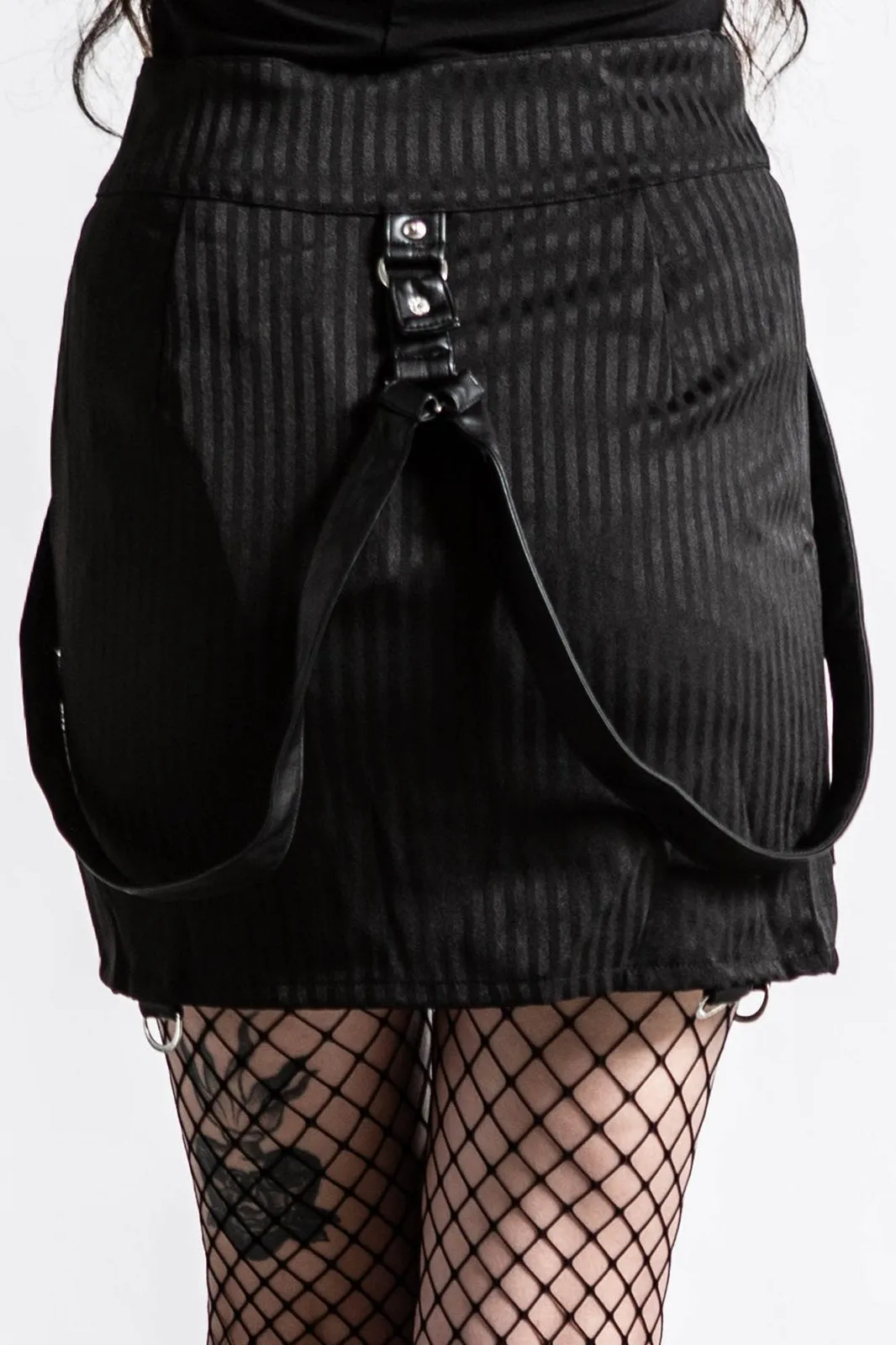 Katy Coffin Pinstriped Mini Skirt