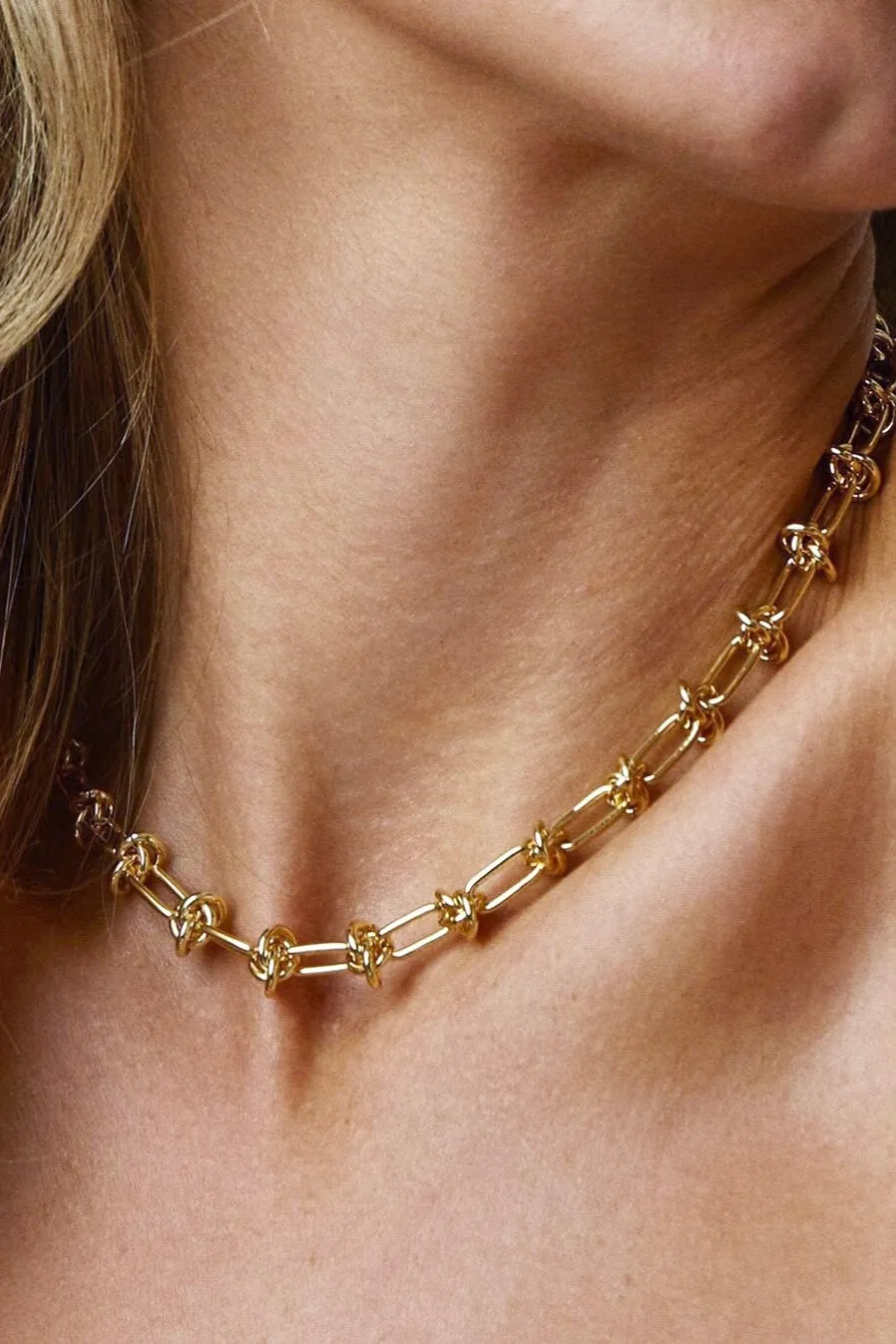 Knot Chain Necklace - Gold