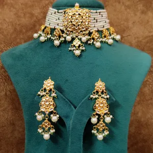 KUNDAN POLKI & PEARL ROYAL CHOKER SET