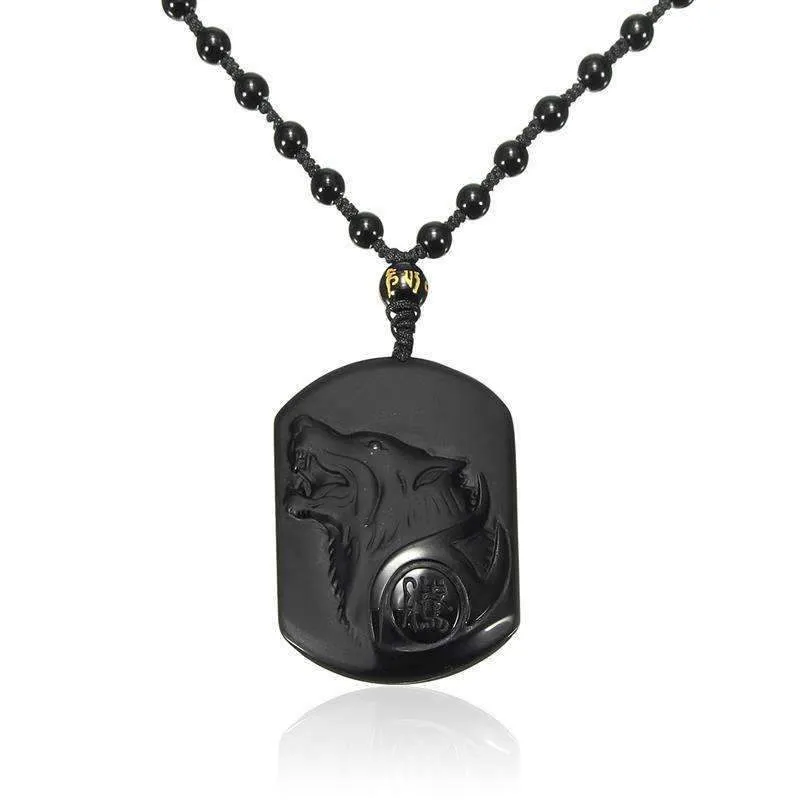 La Luna Sangre Obsidian Werewolf Necklace