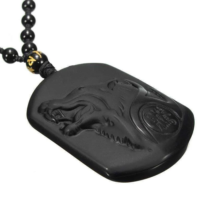 La Luna Sangre Obsidian Werewolf Necklace