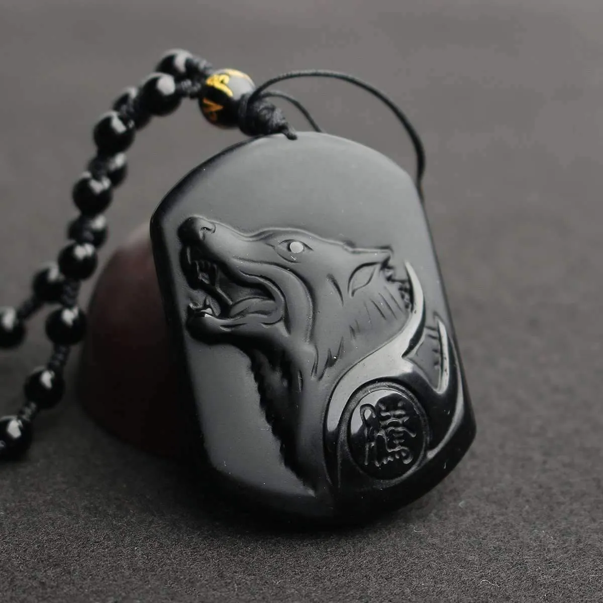 La Luna Sangre Obsidian Werewolf Necklace