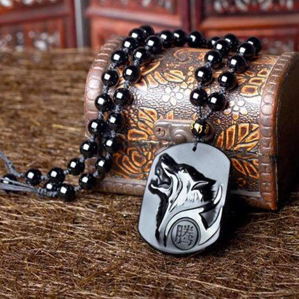 La Luna Sangre Obsidian Werewolf Necklace
