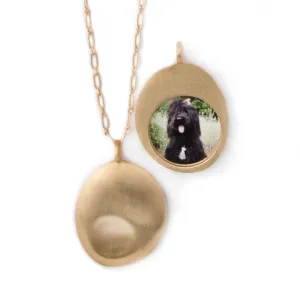 Large Gold Worry Stone Pendant