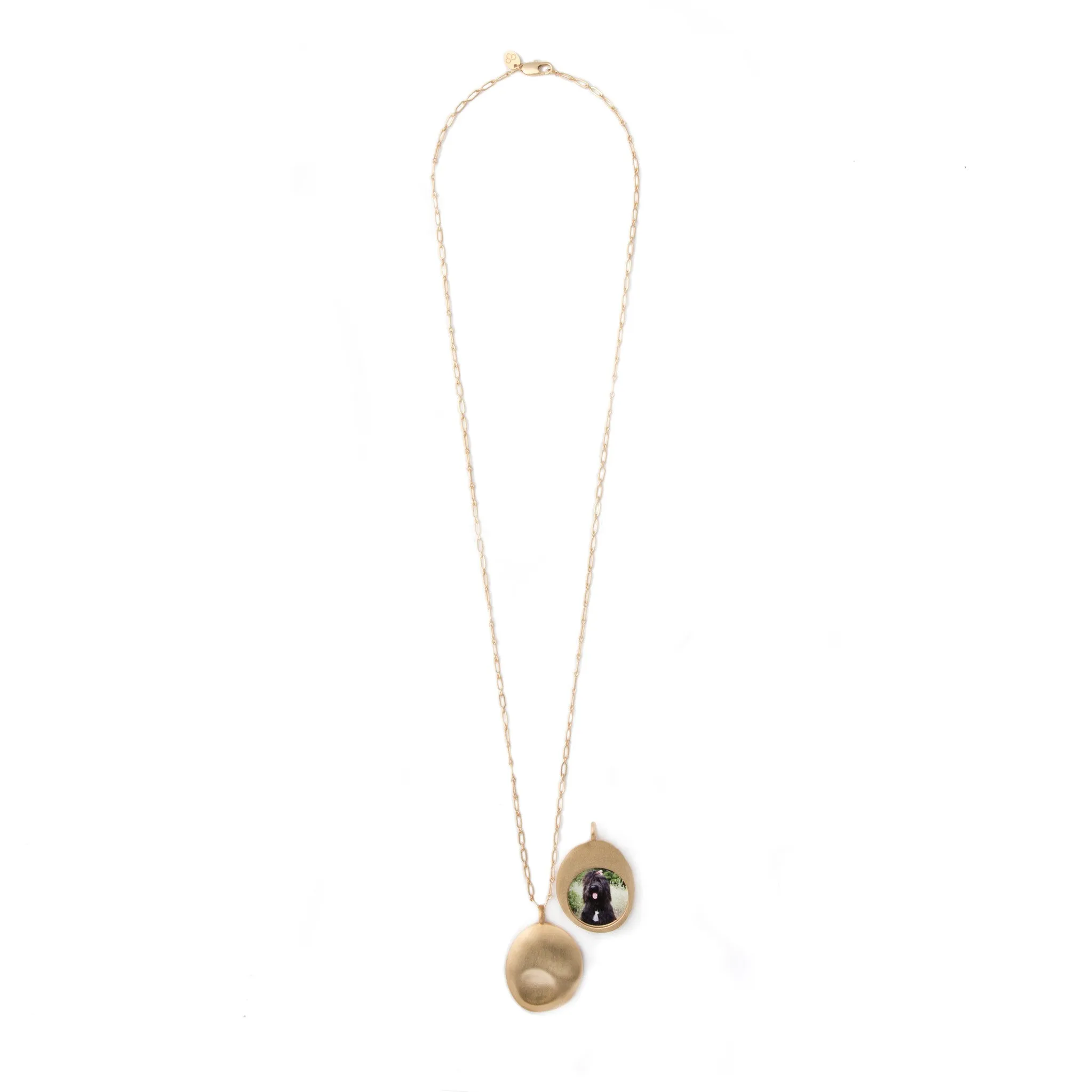 Large Gold Worry Stone Pendant
