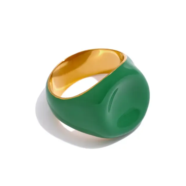 Larissa Enamel Ring - 18K Gold Coated