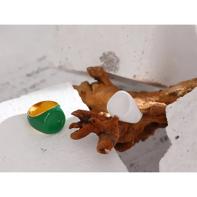 Larissa Enamel Ring - 18K Gold Coated