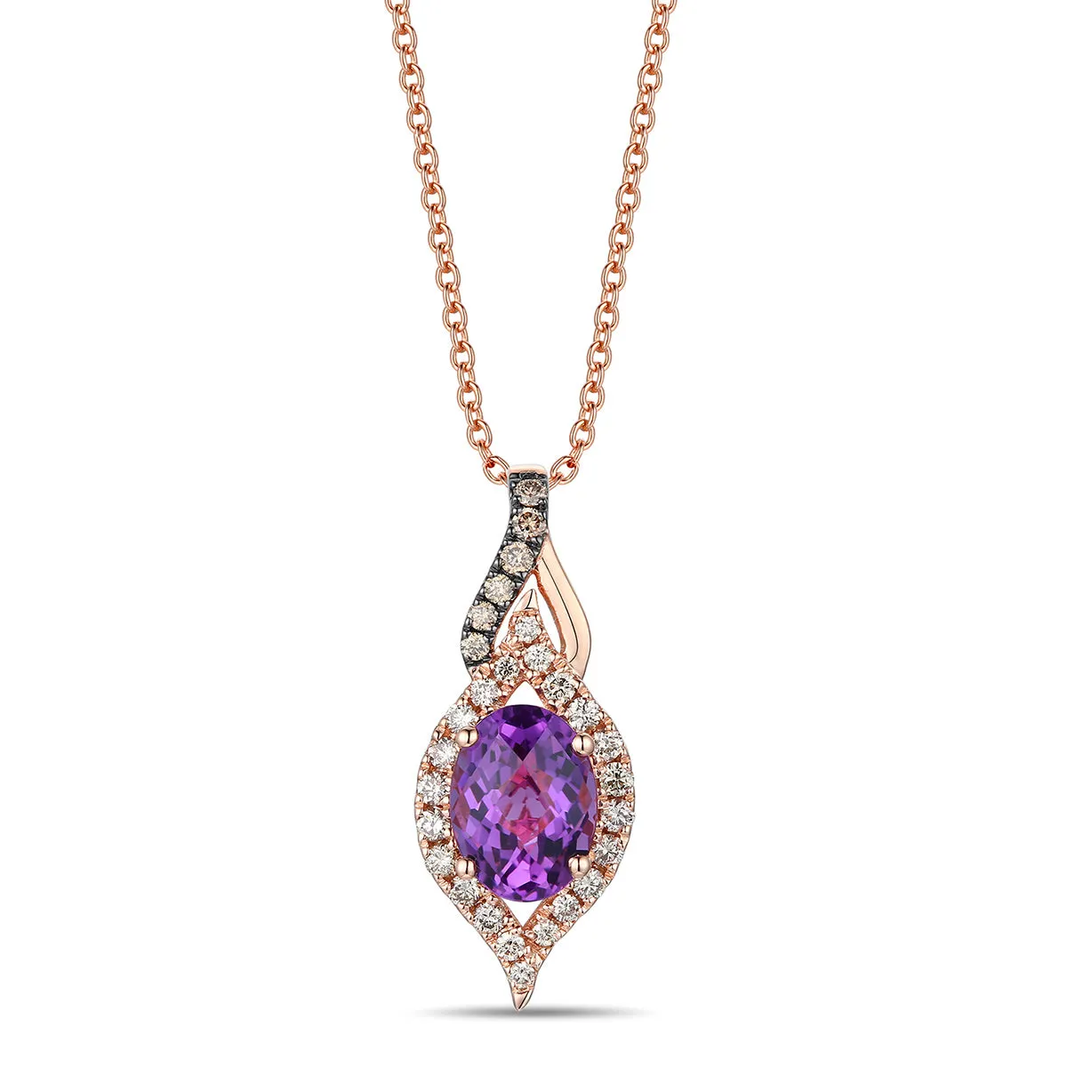 Le Vian Amethyst Chocolate Diamond Halo Pendant