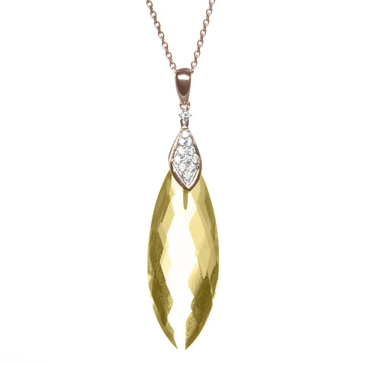 Lemon Quartz Briolette Pendant