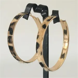 Leopard Print Hoop Earrings