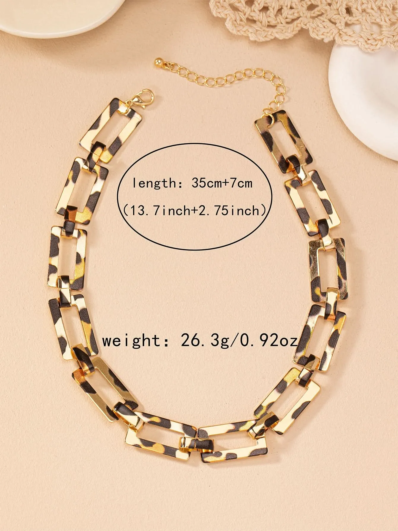 Leopard Print Punk Thick Chain Necklace