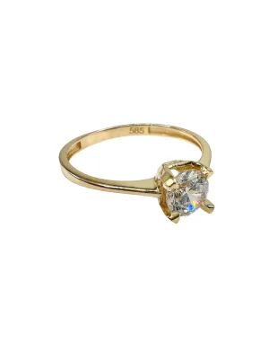 Lesotho Jewellery 14k Gold Ring for Women - 1.47 Grams, Size -N 1/2