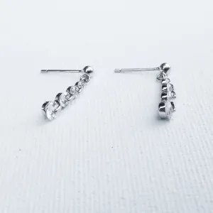 Linear Drop Cubic Zirconia Earrings