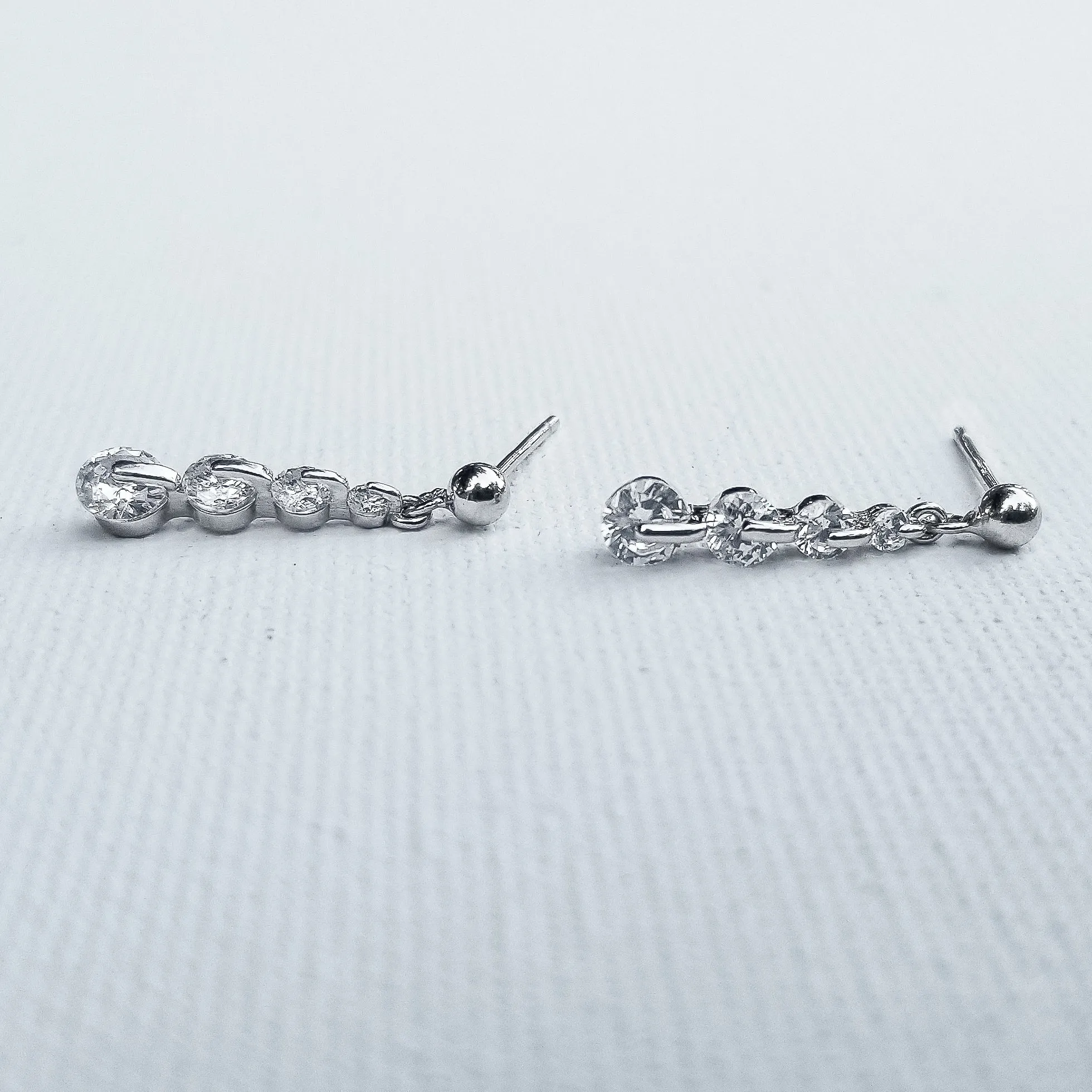 Linear Drop Cubic Zirconia Earrings