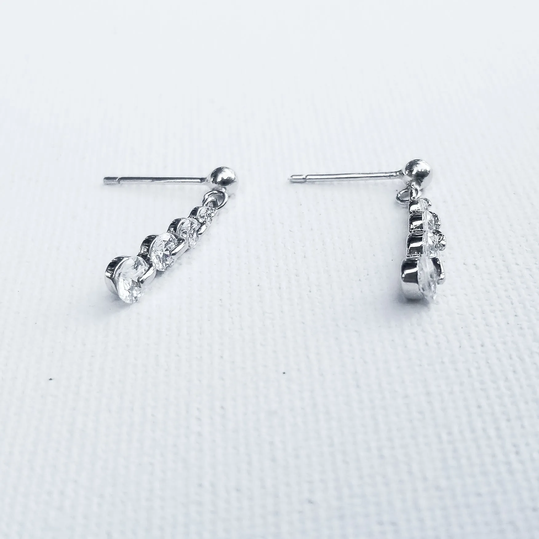 Linear Drop Cubic Zirconia Earrings