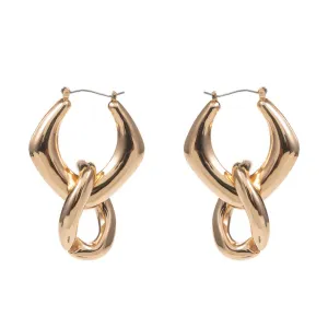 Linked Twisted Chunky Chain Hoop Earrings