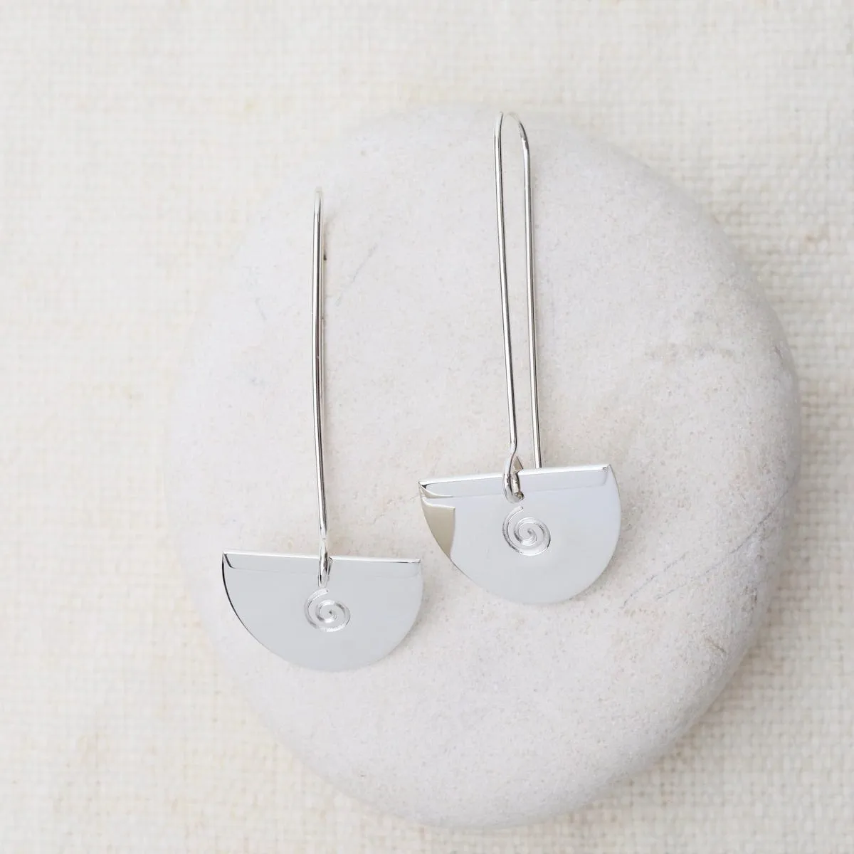 Long Fan Drop Wire Earrings