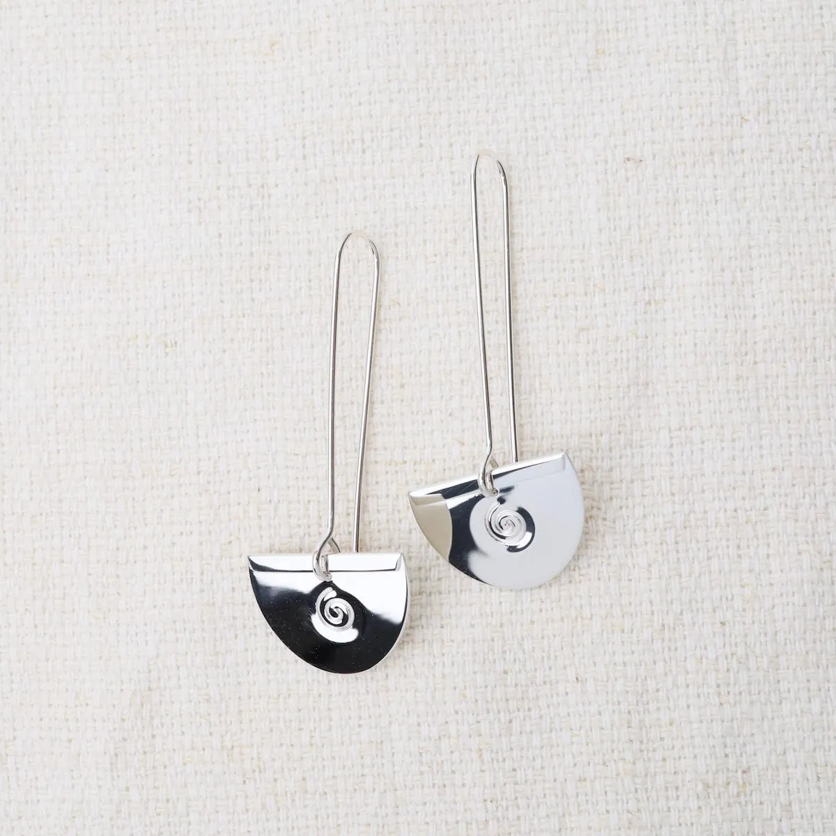 Long Fan Drop Wire Earrings