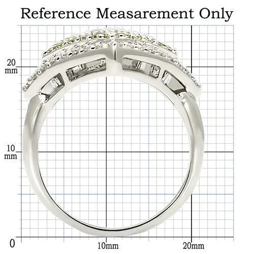 LOVCIA Rhodium Plated Brass Ring Featuring AAA Topaz-Colored CZ Stone