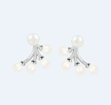 LOVCIA Women's Fashion Simple Sterling Silver Pearl Earrings