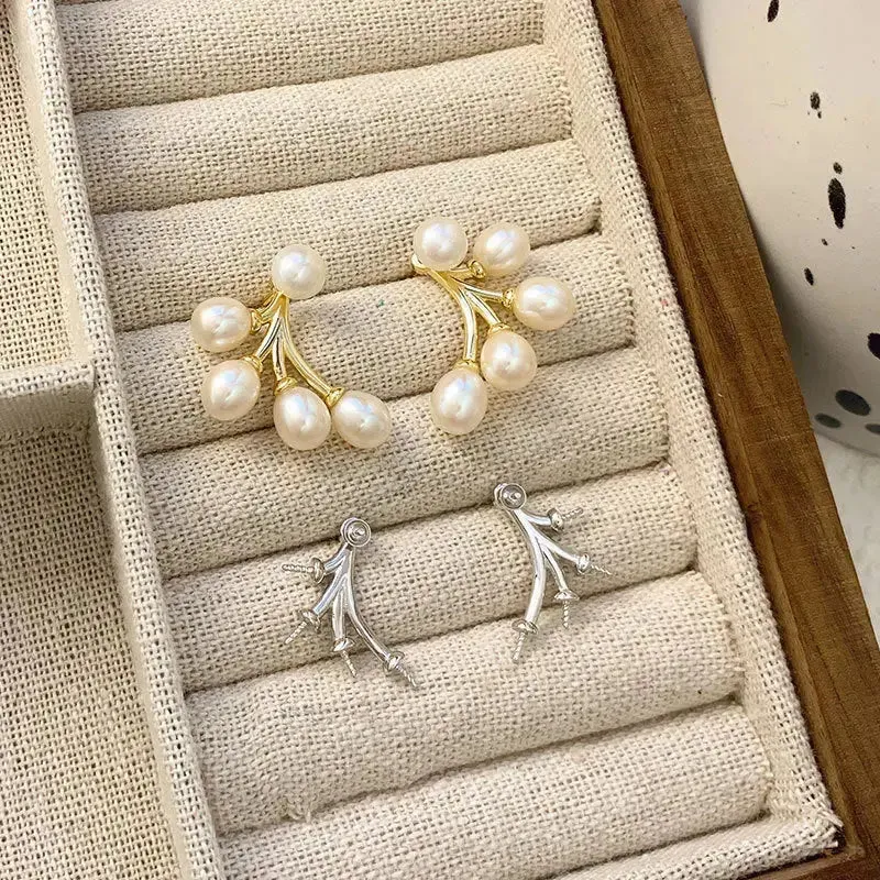 LOVCIA Women's Fashion Simple Sterling Silver Pearl Earrings