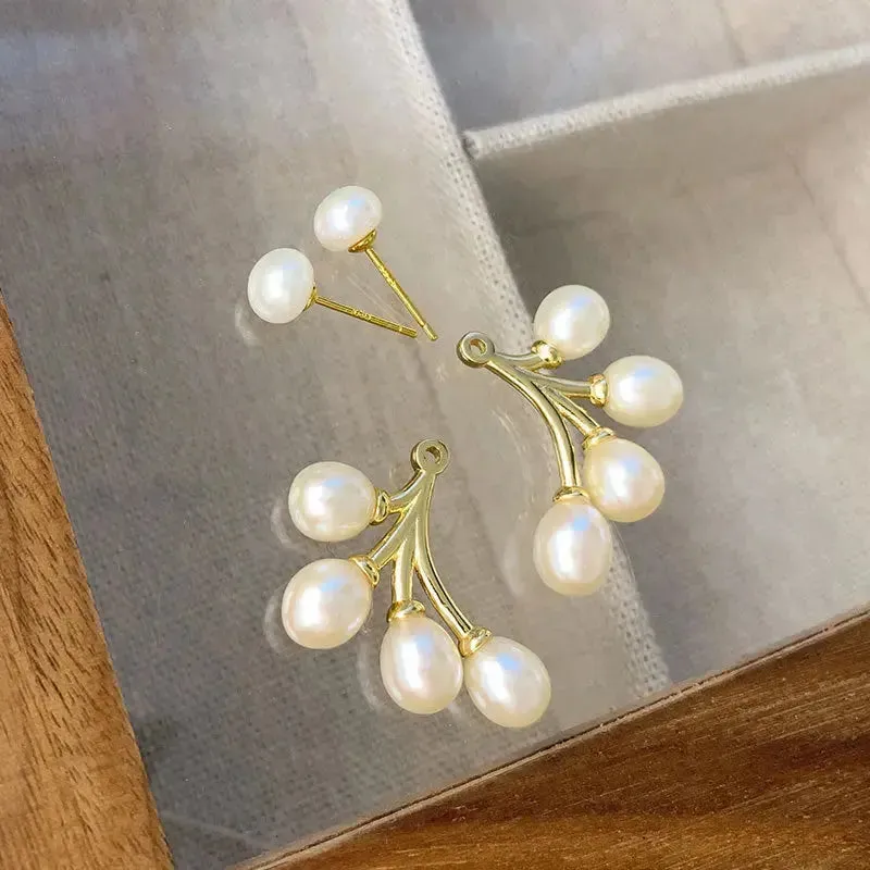 LOVCIA Women's Fashion Simple Sterling Silver Pearl Earrings