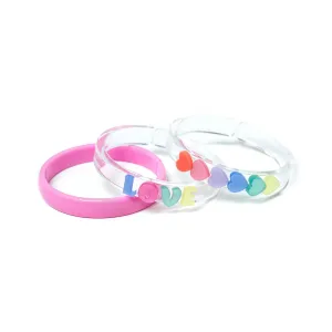 Love & Hearts Pastel Pearlized Bangles