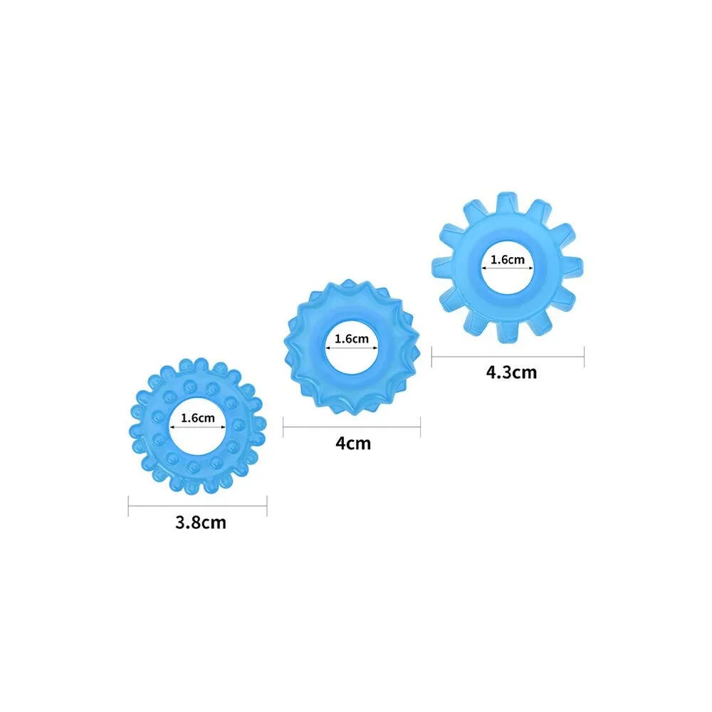 Lovetoy Lumino Play Glow-In-The-Dark Cock Ring Set Blue 3 Pieces