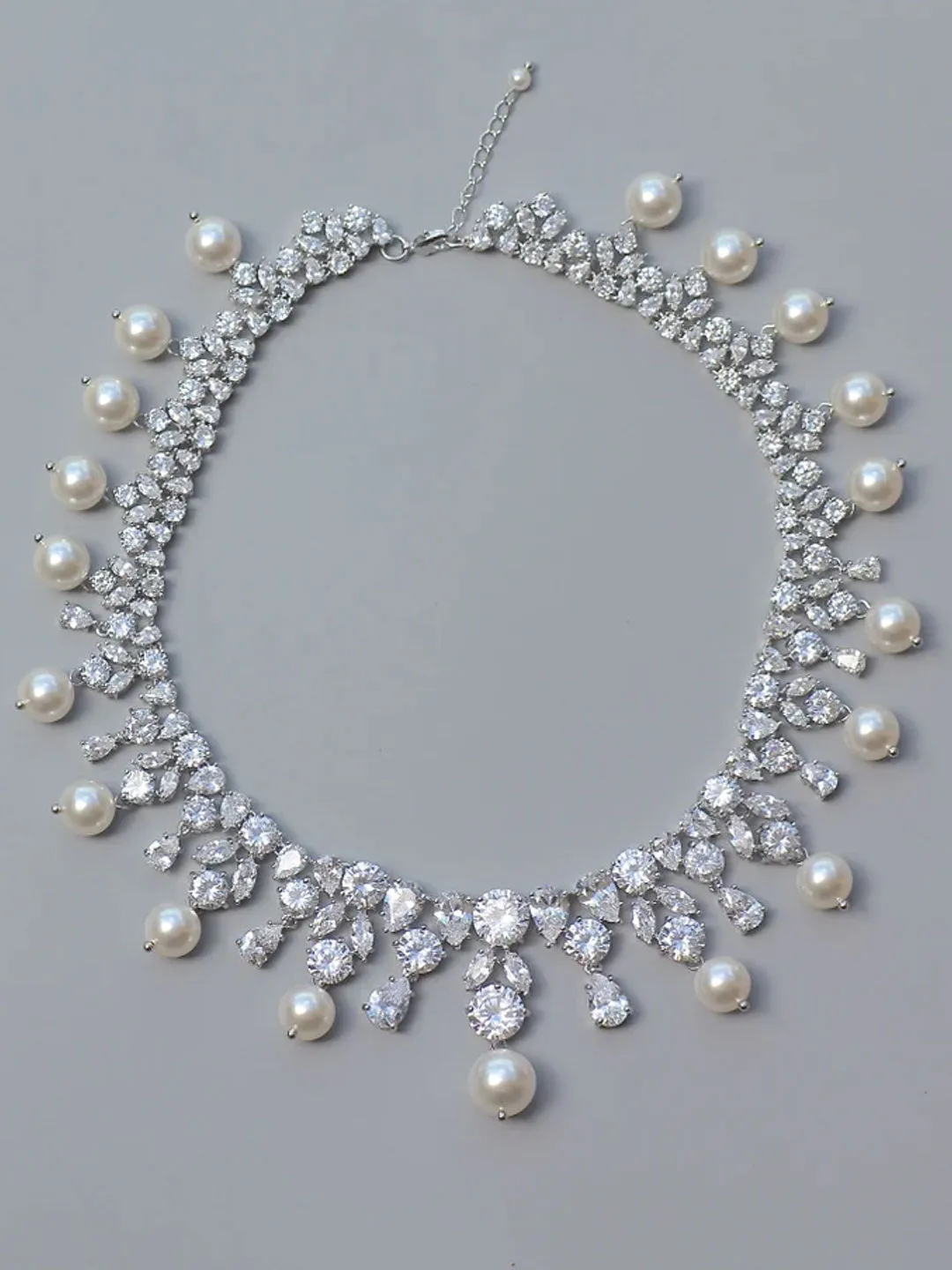 Lustrous Pearl & Crystal Royal Statement Necklace