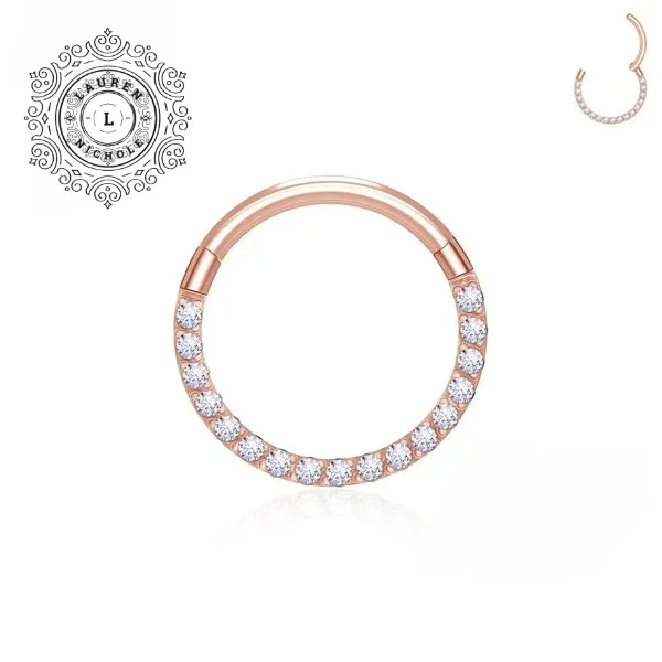 Luxe Titanium Hoop Rings with Opulent CZ Stones