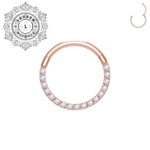 Luxe Titanium Hoop Rings with Opulent CZ Stones