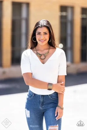 Magnificent Musings - Lip Sync Links - Brass Necklace Set - Complete Trend Blend - Fashion Fix