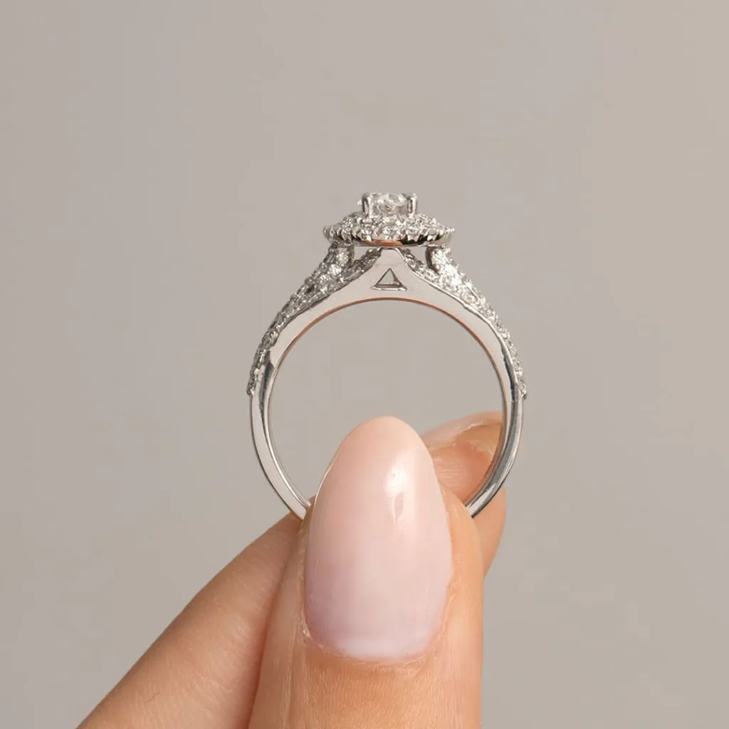 MAISIE | Oval Halo Diamond Set in 18ct White Gold 1.39ct