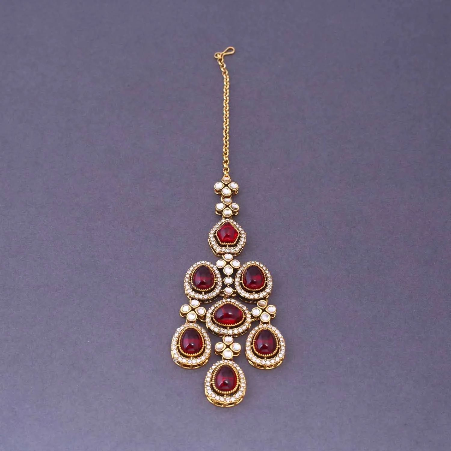 Maroon Madhura Semi-Bridal Jewellery Set