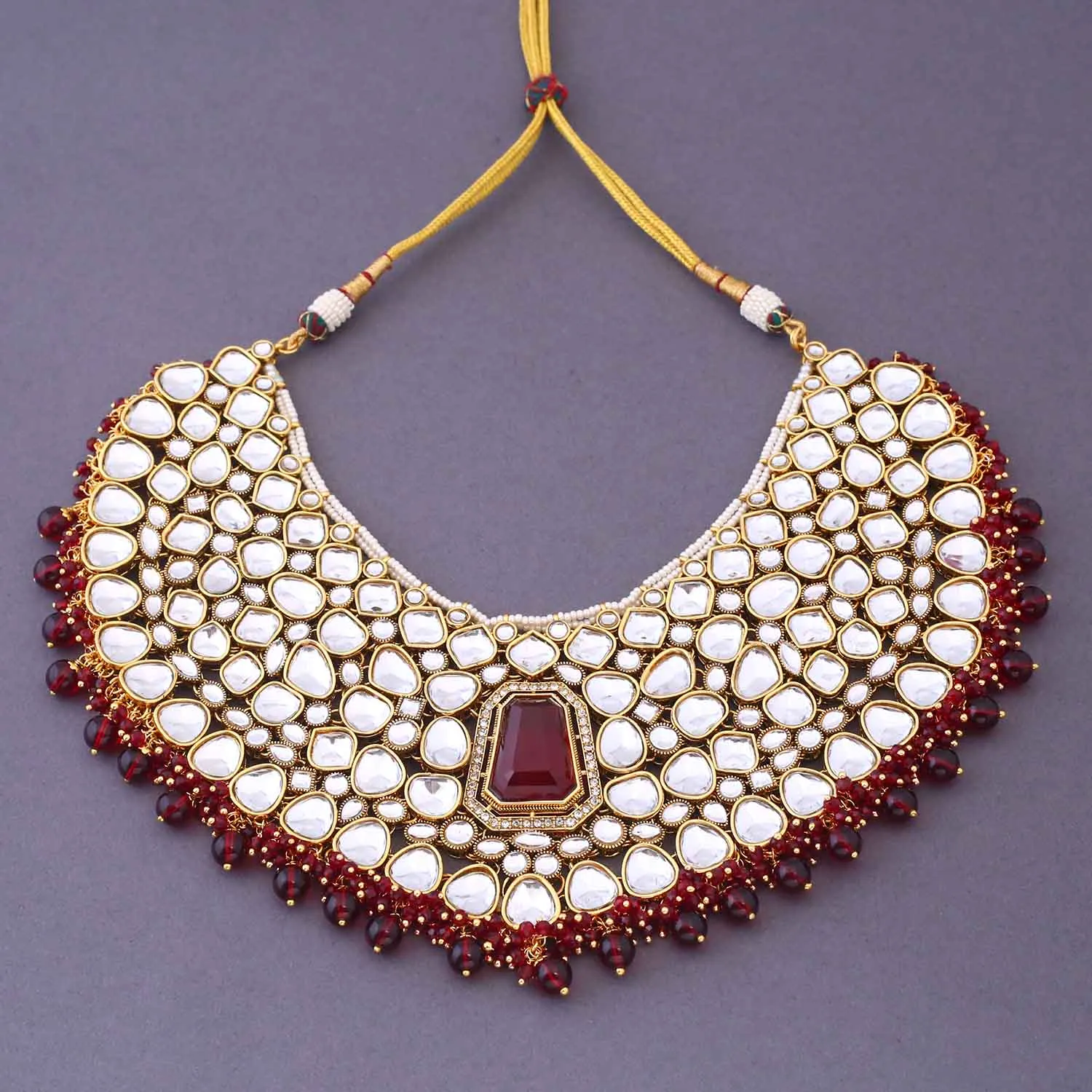 Maroon Pranjalli Bridal Jewellery Set